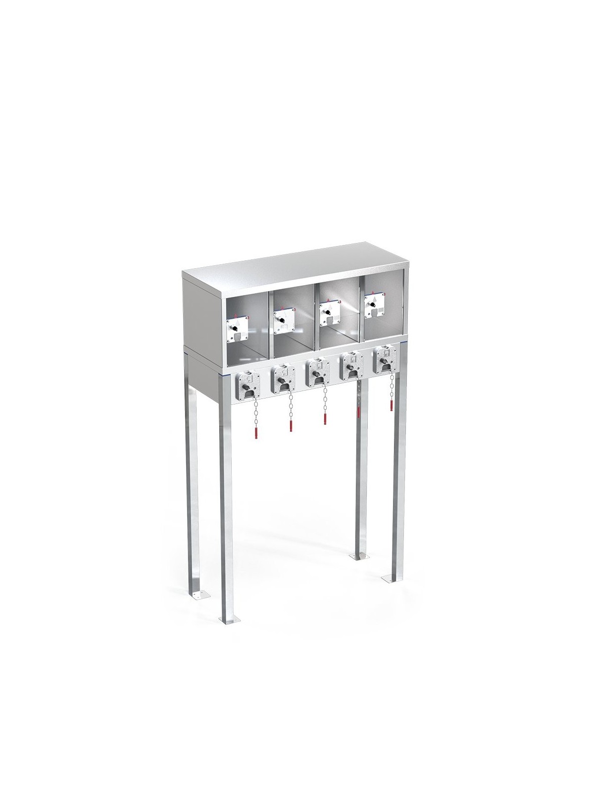 Consigna para 5 carros con taquilla de 4 puertas 98x42x162cm