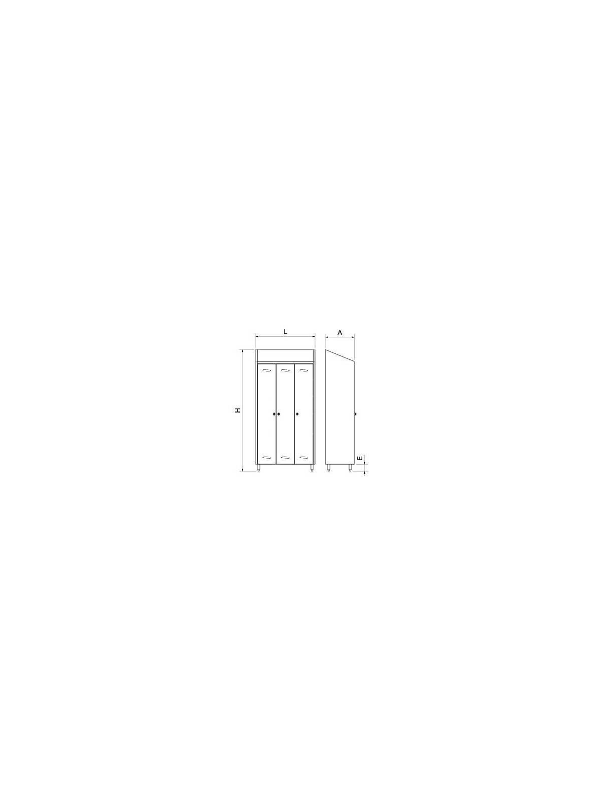 Armario desinfectador de utillaje y calzado mediante ozono 98x48x201cm
