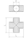 Cruce para tubo de ø 35(ext)x