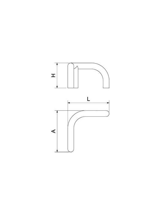 Defensa de esquina desmontable tubular 90º 34x34x22cm