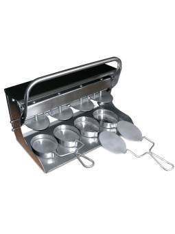 Aplasta hamburguesas molde ovalado para 4 uds 41x23x25cm