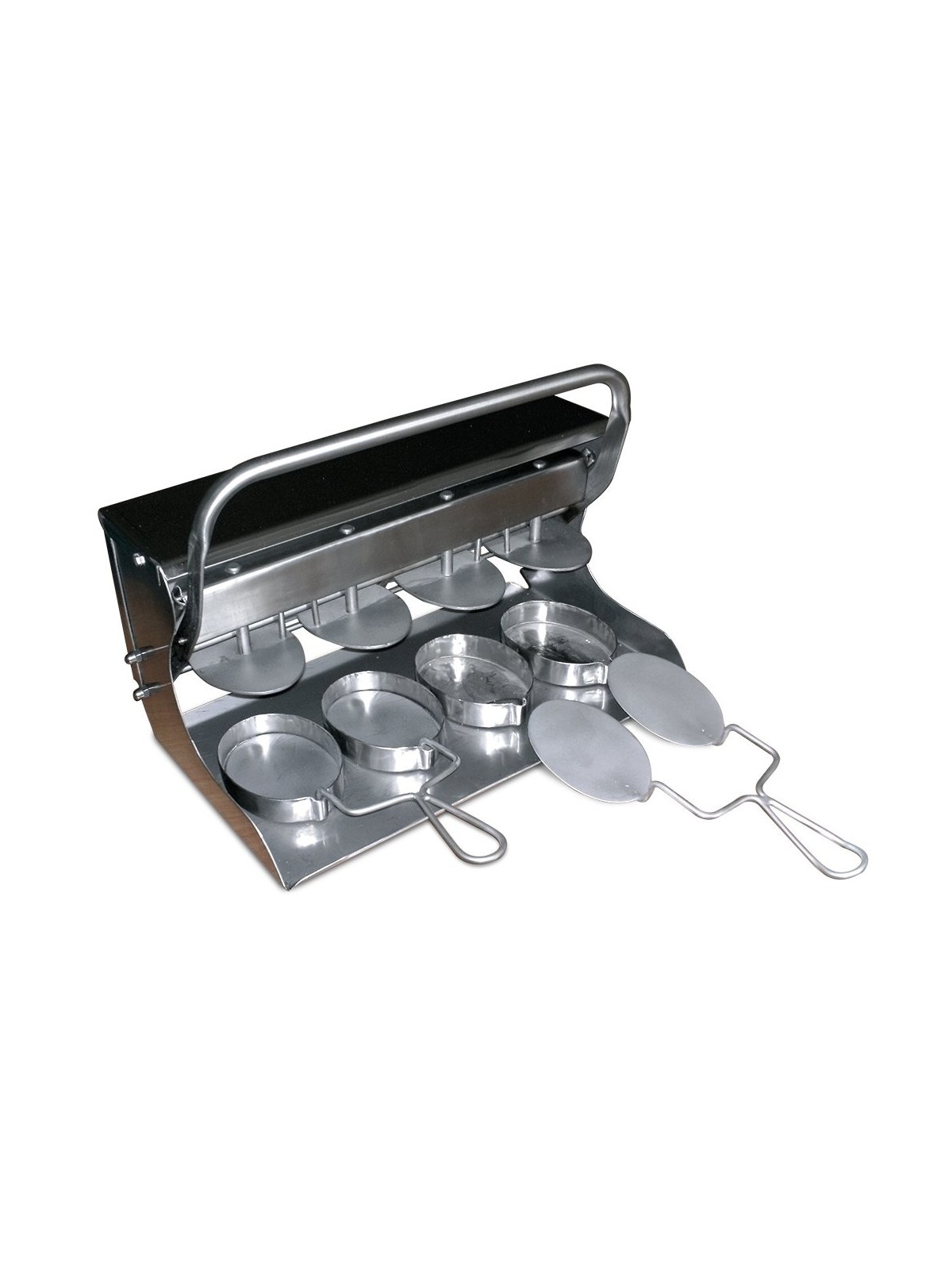 Aplasta hamburguesas molde ovalado para 4 uds 41x23x25cm