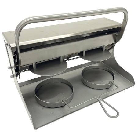 Aplasta hamburguesas molde redondo para 2 uds. de ø 41x25x26cm
