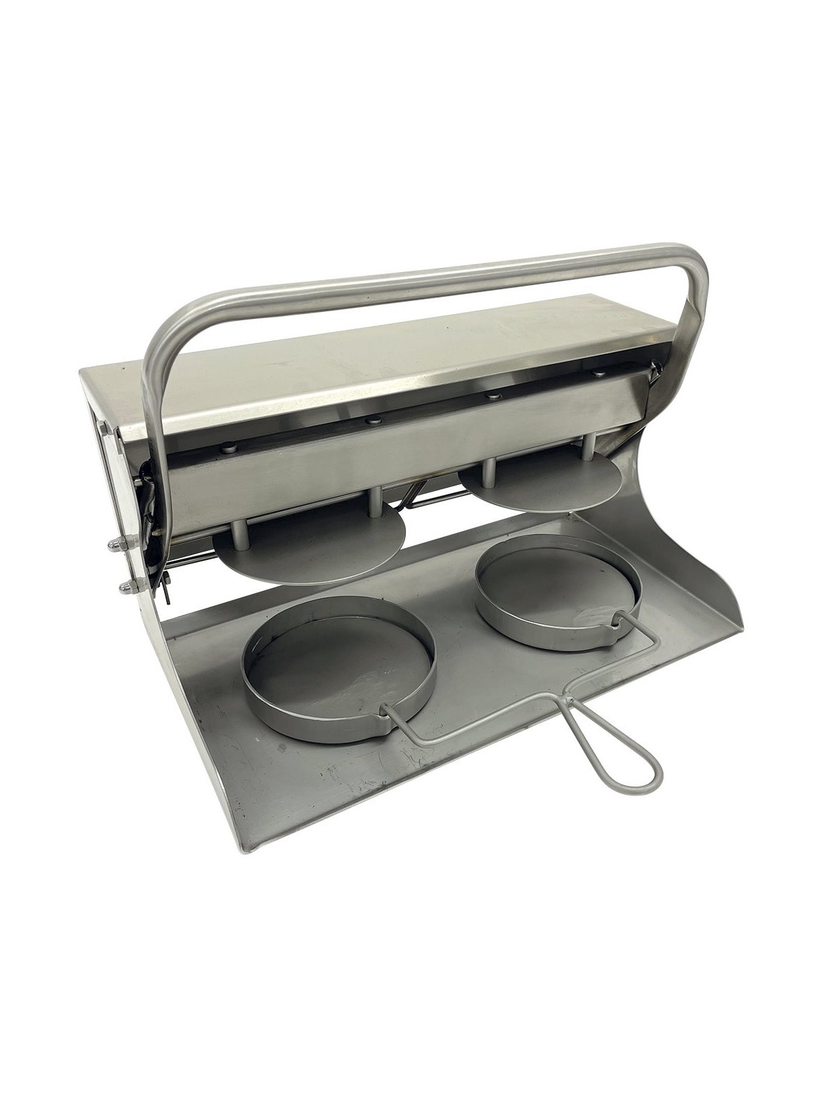 Aplasta hamburguesas molde redondo para 2 uds. de ø 41x25x26cm