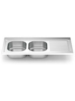 Fregadero 1200x500 2 cubetas y 1 escurridor dcha
