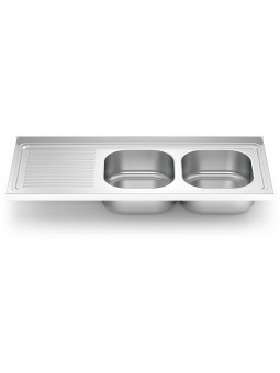 Fregadero 1200x500 2 cubetas y 1 escurridor izqda