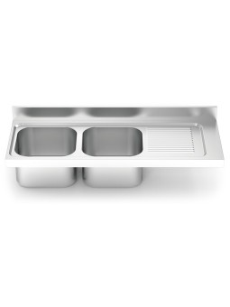 Fregadero 1400x550 2 cubetas y 1 escurridor dcha. N