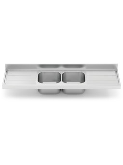 Fregadero 2000x600 2 cubetas y 2 escurridores