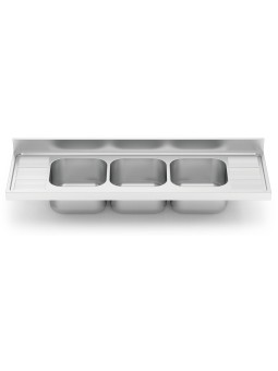 Fregadero 1800x600 3 cubetas y 2 escurridores