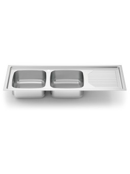 Fregadero para encastrar 1160x500 dos cubetas y escurridor dcha