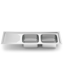 Fregadero para encastrar 1160x500 dos cubetas y escurridor izda
