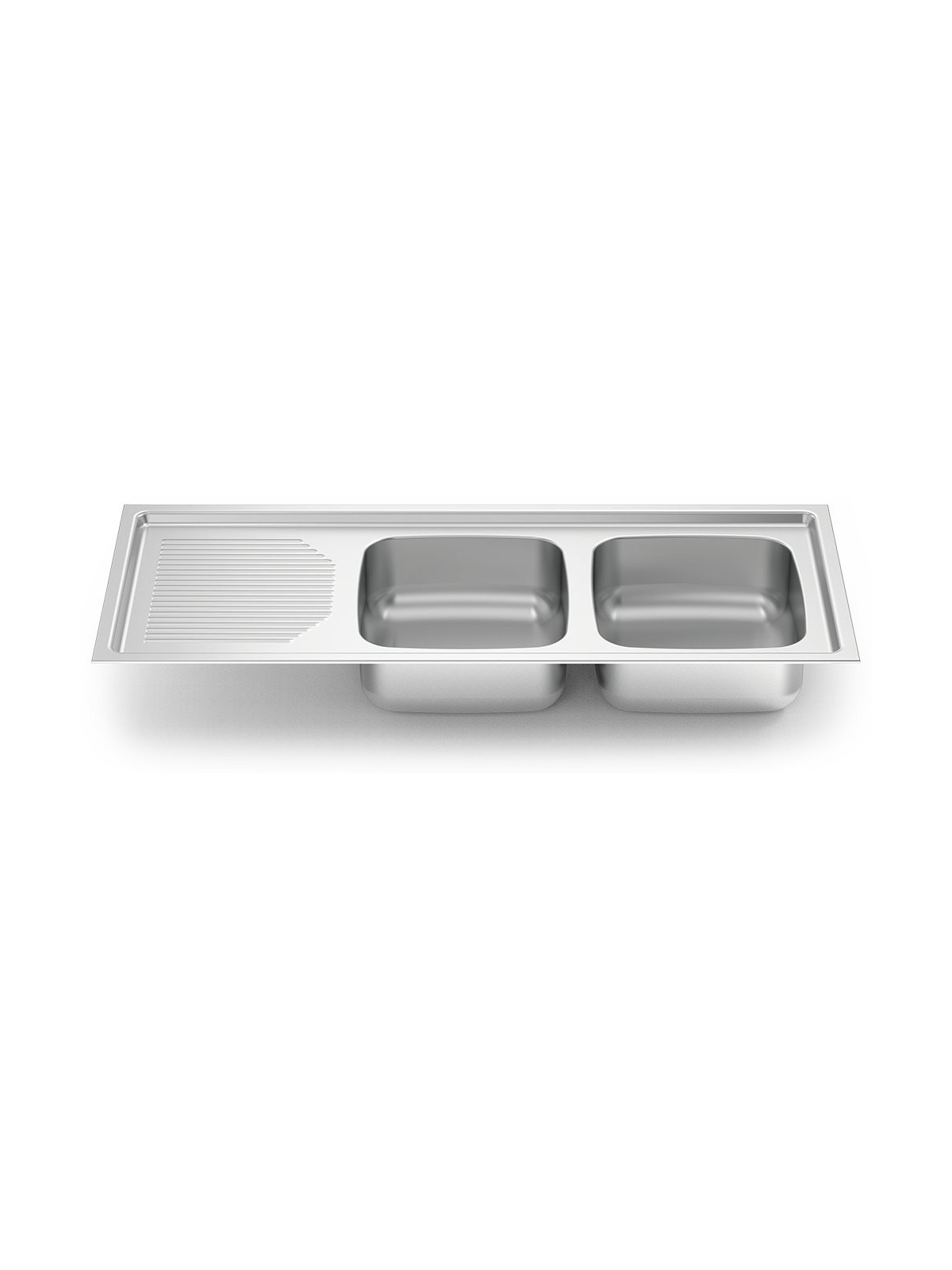 Fregadero para encastrar 1160x500 dos cubetas y escurridor izda