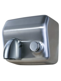 Secamanos inoxidable satinado con pulsador y tobera 26x21x24cm