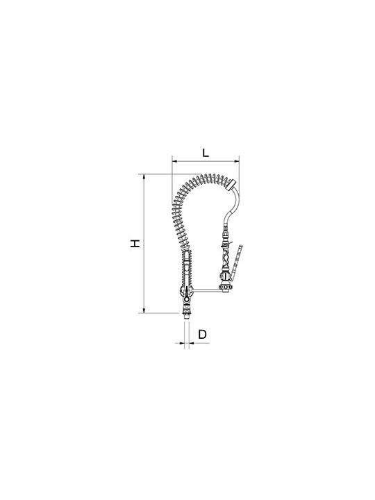Grifo ducha extra-bajo con caño Serie Basic