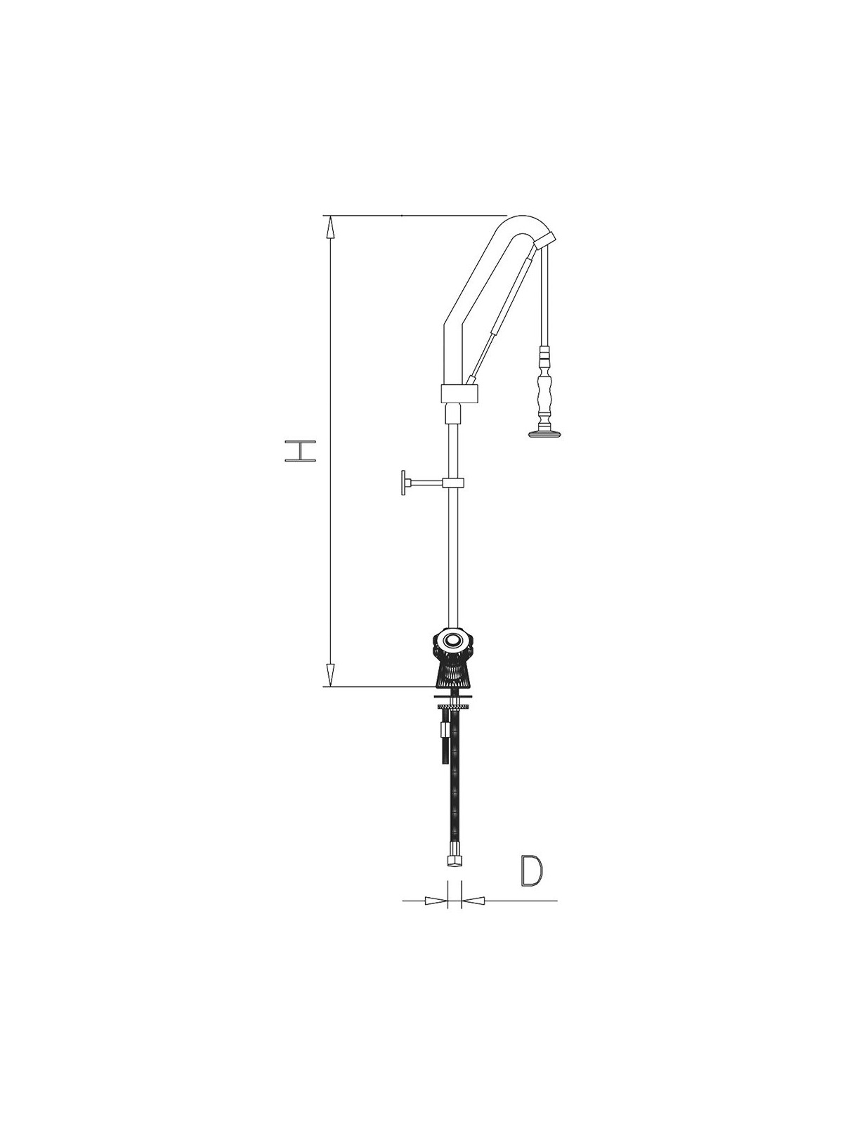 Grifo ducha accionamiento extensible