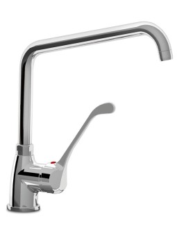 Grifo monomando codo sobremesa caño giratorio elevado