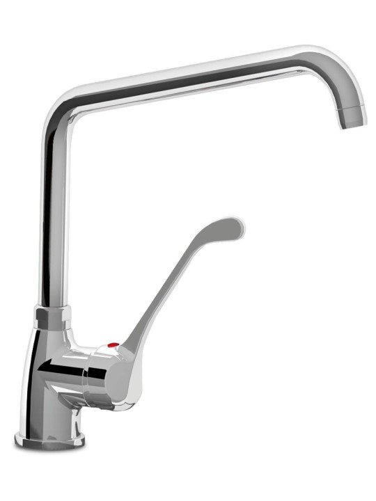 Grifo monomando codo sobremesa caño giratorio elevado