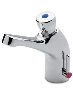 Grifo temporizado con mezclador para lavabo de un agua 1/2