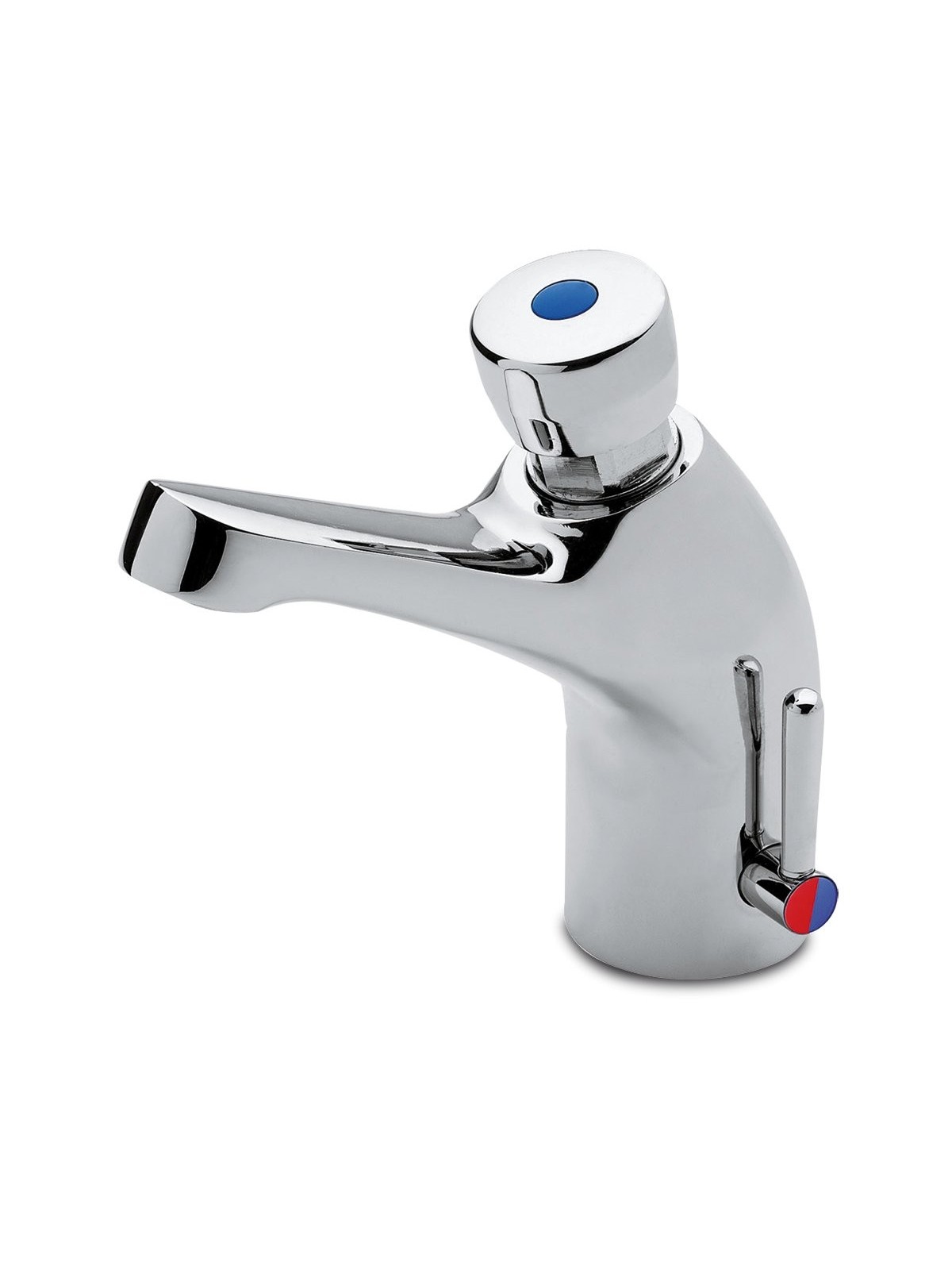Grifo temporizado con mezclador para lavabo de un agua 1/2