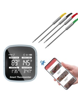 Termómetro barbacoa bluetooth con 4 sondas 8x7x4cm