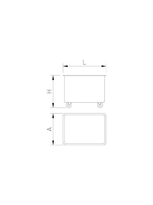Carro de manutención con ruedas y desagüe 155 lts 75x55x56cm