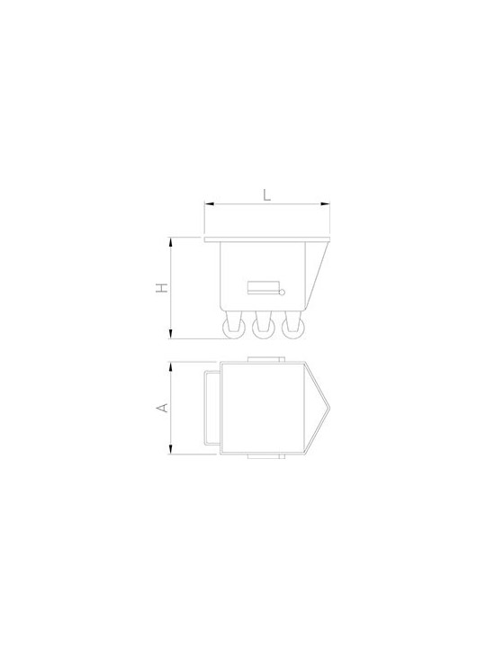 Carro bañera para elevador 200 lts 69x68x70cm