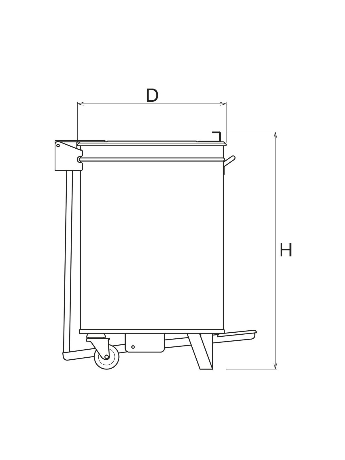 Contenedor inox. con tapa y pedal 75 lts