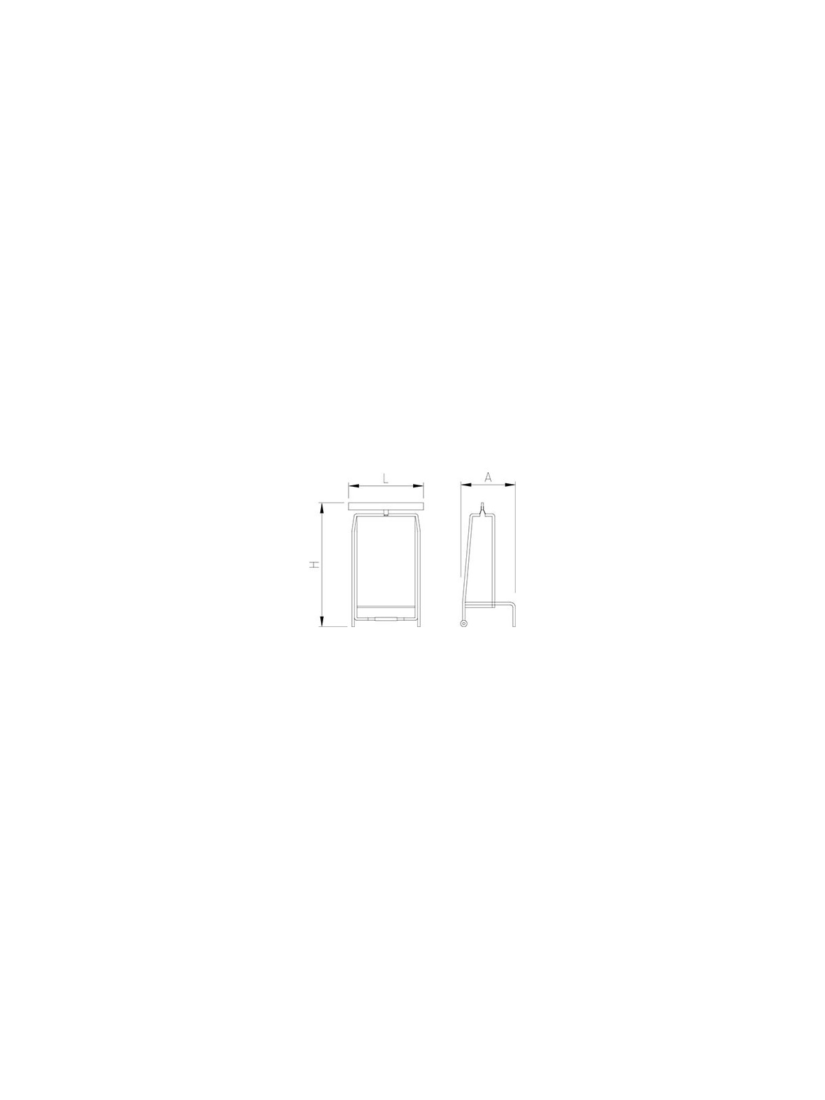 Contenedor porta-bolsas inox sistema tijera 47x57x100cm