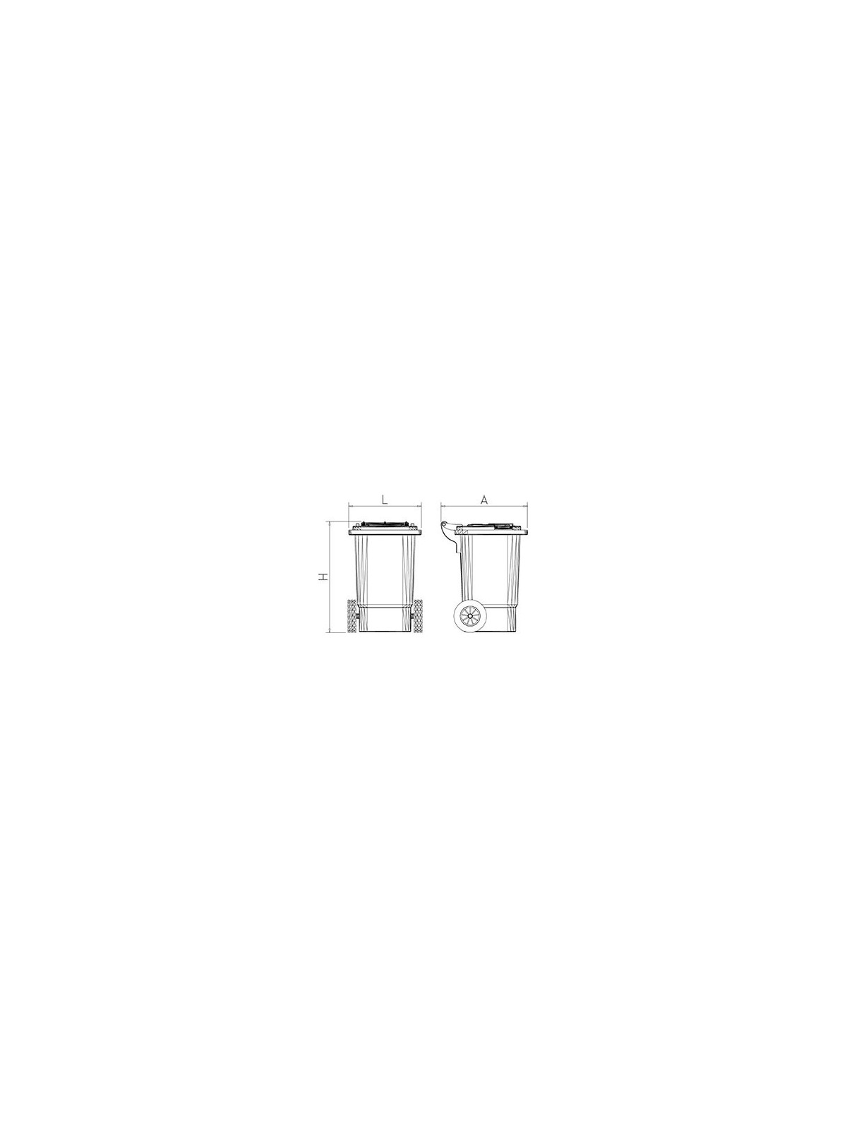 Contenedor de desperdicios con tapa y ruedas blanco 60 lts 47x55x67cm