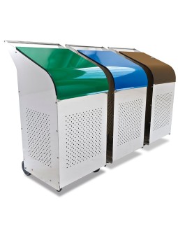 Papelera reciclaje tapa verde 47x60x102cm
