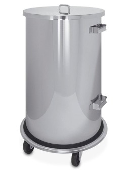 Papelera inox con tapa y...