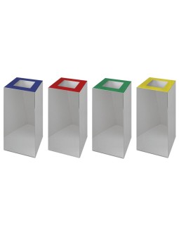 Papelera de reciclaje con tapa basculante 004E8E 30x30x68cm