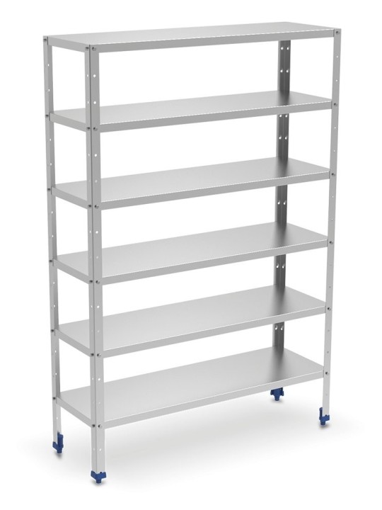 Estantería inox de 6 niveles con estantes de 0,8 mm de espesor 80x30x175cm