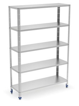 Estantería inox 5 niveles con estantes de 0,8 mm de espesor 80x30x175cm