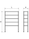Estantería inox 5 niveles con estantes de 0,8 mm de espesor 80x30x175cm