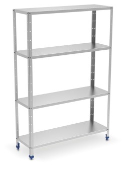 Estantería inox de 4 niveles con estantes de 0,8 mm de espesor 80x30x175cm