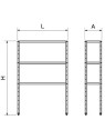 Estantería inox de 3 niveles con estantes de 1,5 mm de espesor 80x30x175cm