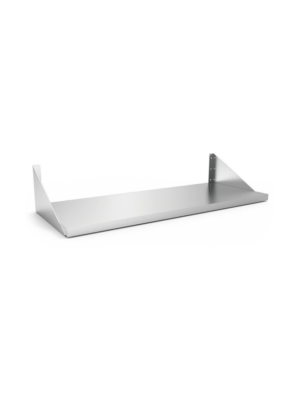 Estante inox mural con cartelas vueltas