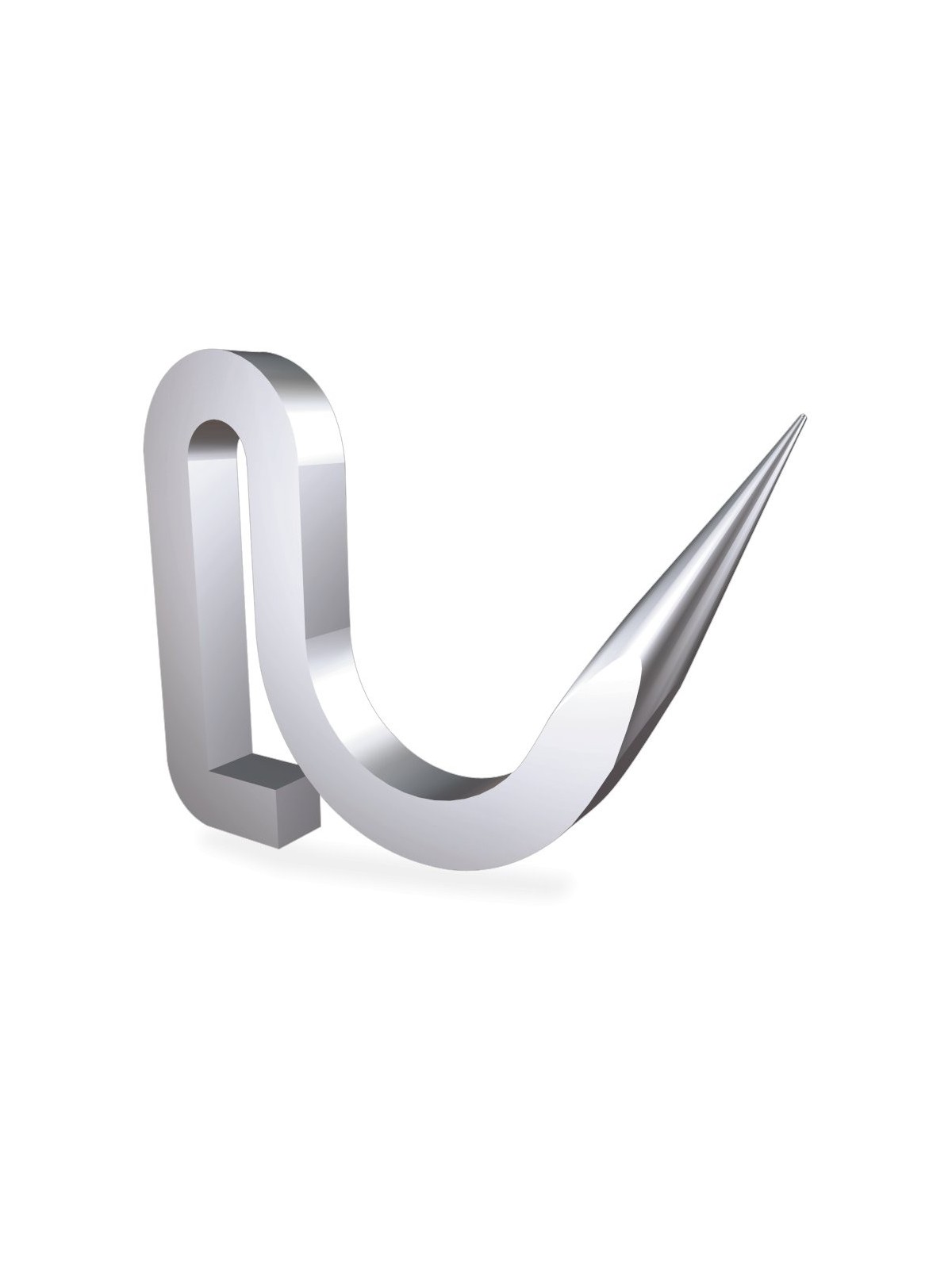 Gancho forjado inox modelo pestaña (10 unidades