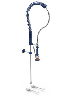 Grifo ducha dos aguas sobremesa con doble pedal