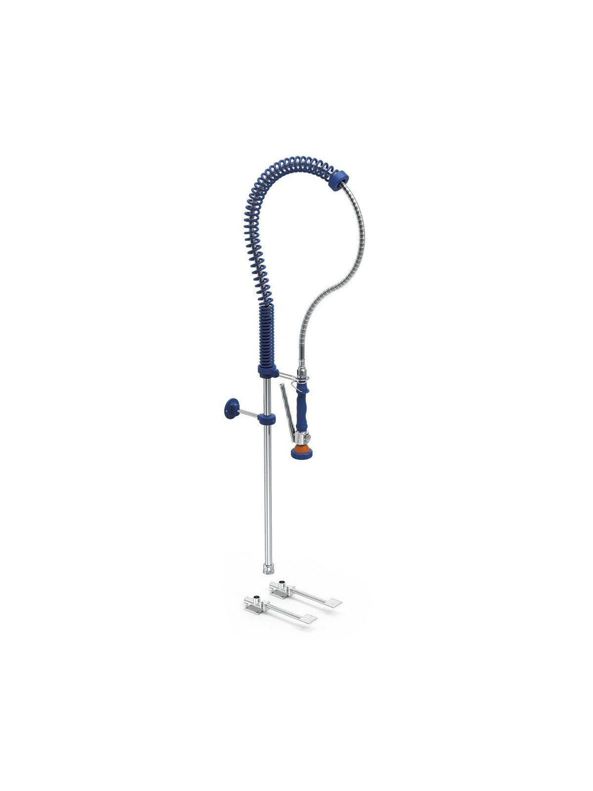 Grifo ducha dos aguas sobremesa con doble pedal