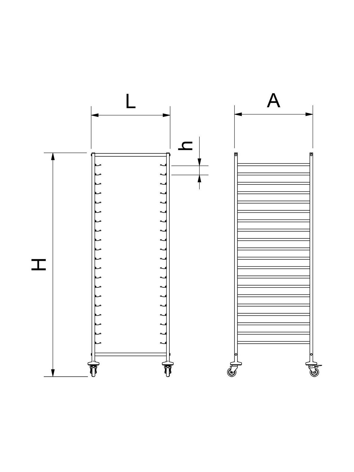 Carro bandejero Multinorma 20 niveles 66x66x188cm
