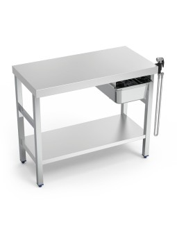 Mesa para cocción de marisco c/entrepaño 109x53x85cm