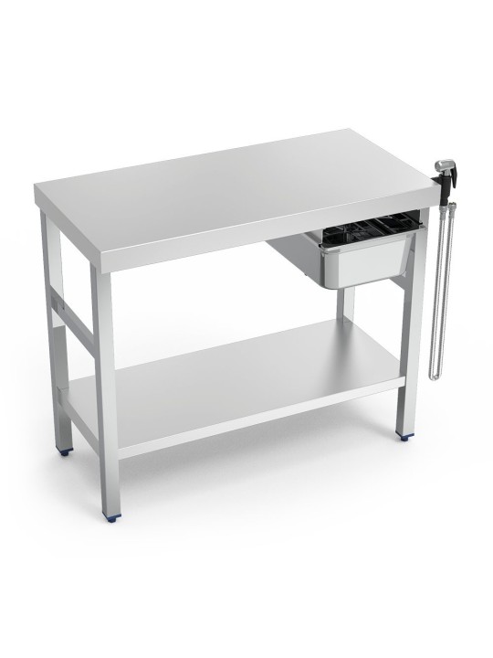 Mesa para cocción de marisco c/entrepaño 109x53x85cm