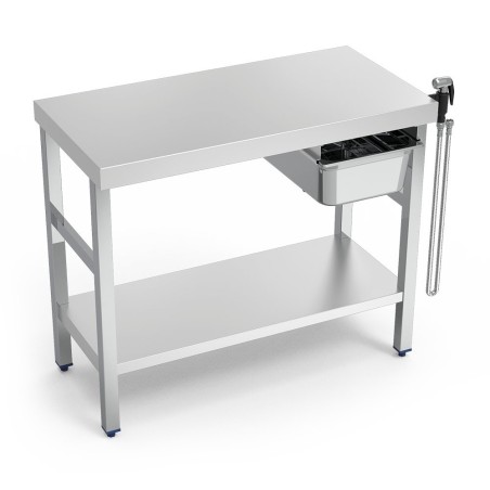 Mesa para cocción de marisco c/entrepaño 109x53x85cm