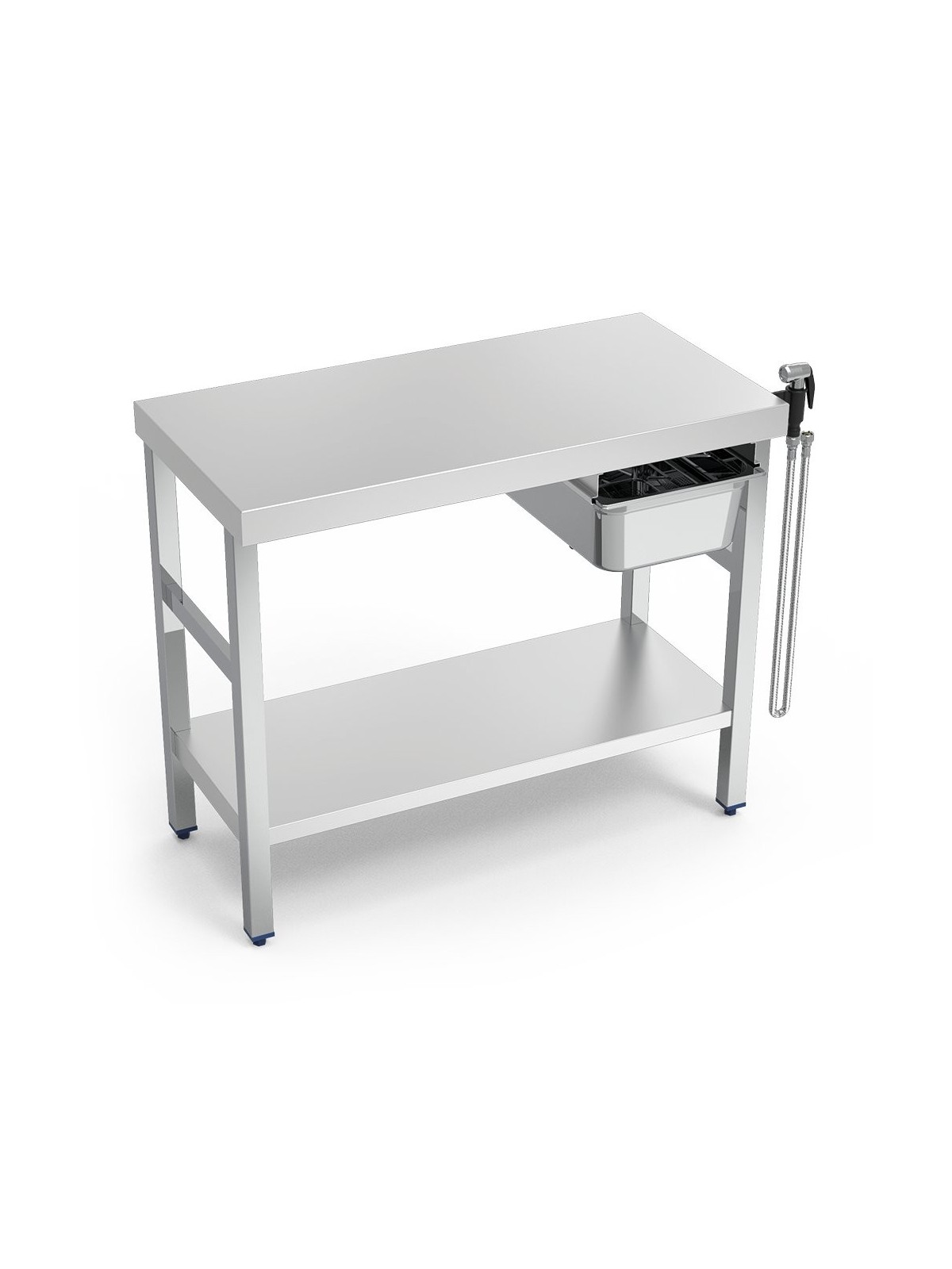 Mesa para cocción de marisco c/entrepaño 109x53x85cm