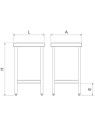 Mesa central c/entrepaño 50x50x85cm
