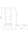 Carro de plataforma inox con asa retráctil 49x76x84cm