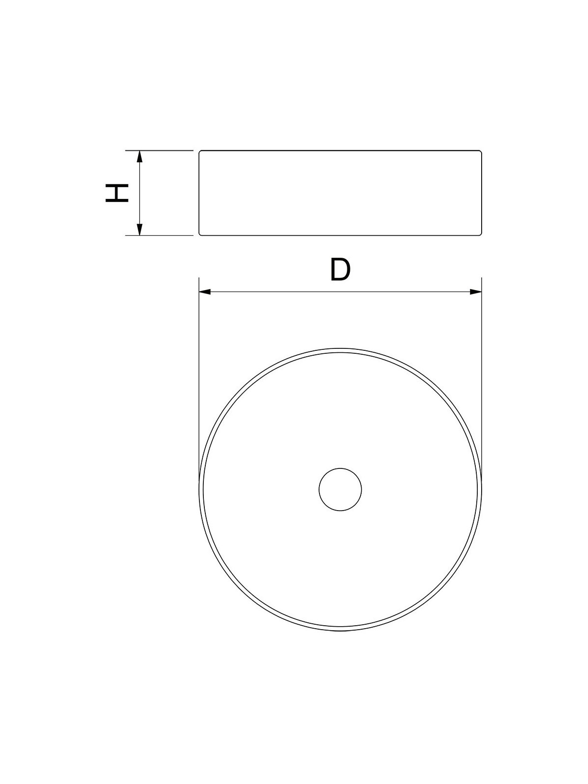 Lavabo redondo inoxidable de sobre encimera para baño