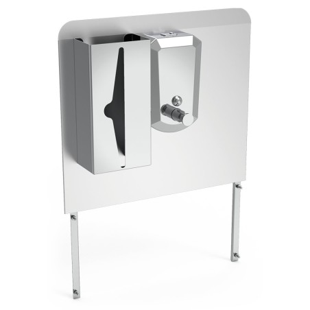Peto postizo, jabonera inox y dispensador de tissues para acoplar a lavamanos autónomo 45x11x60cm